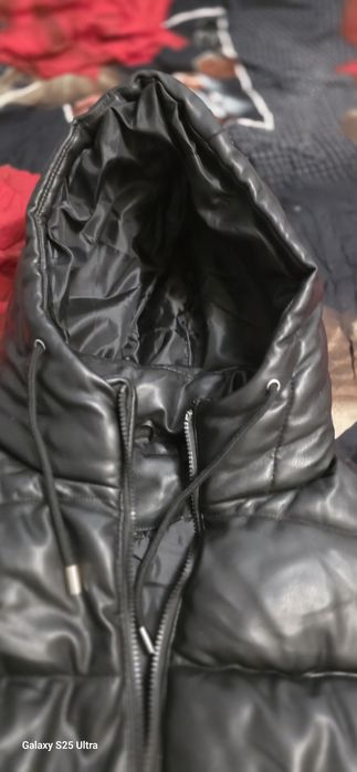 Черен кожен елек