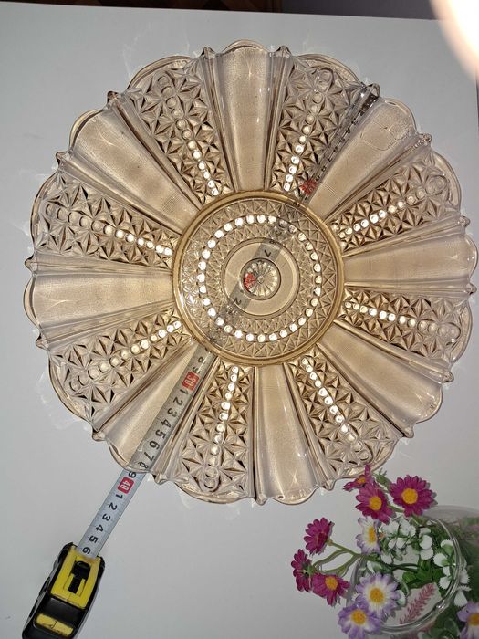 Стъклена чиния за плато, плодове, торта