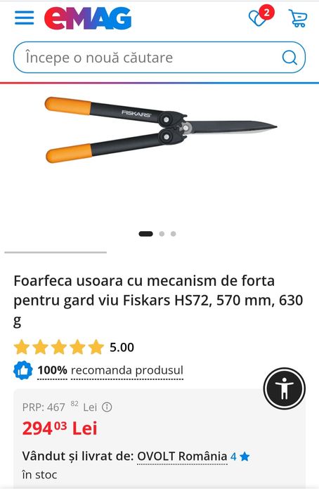 Fiskars foarfeca pentru gard viu