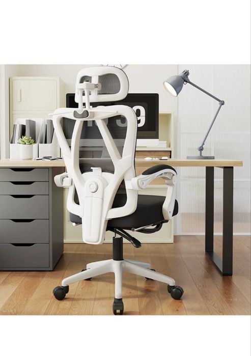 Scaun Ergonomic si Reglabil Premium, Alb/Negru