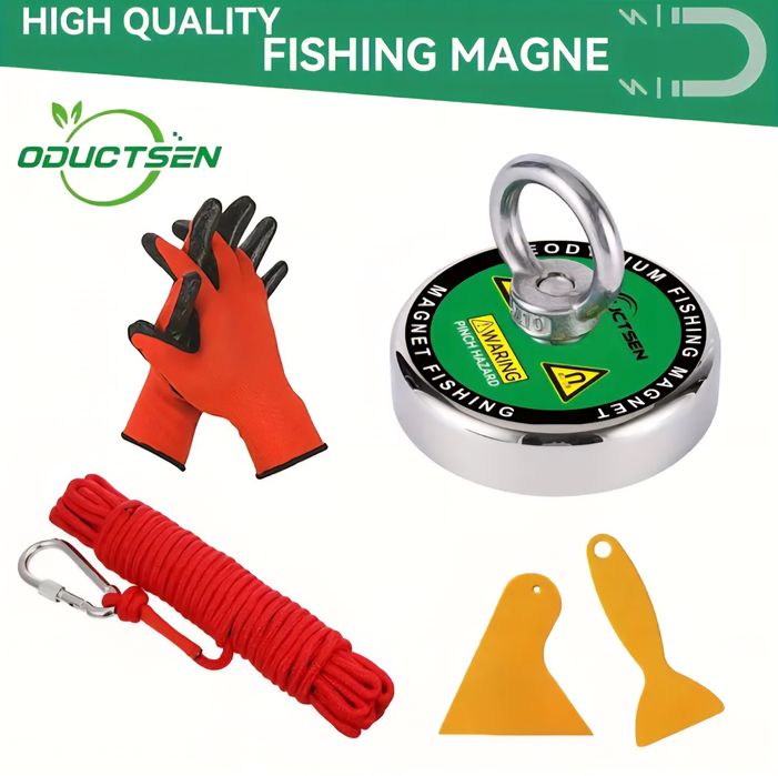 Силен неодимов магнит супер мощен комплект за магнитен риболов