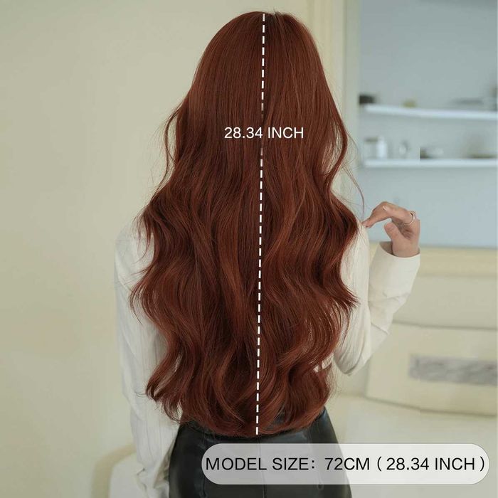 Оранжева перука с дълъг бретон