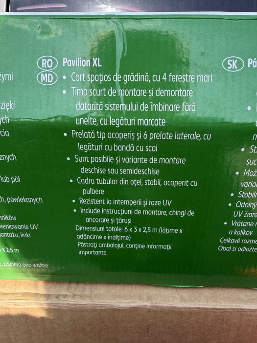 pavilion/cort gradina/curte 6m lunigime