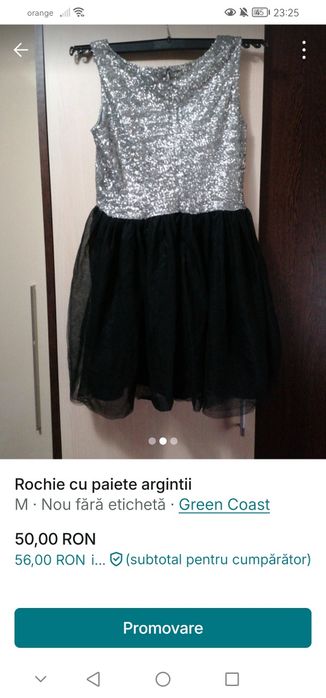 Rochie copii cu paiete argintii