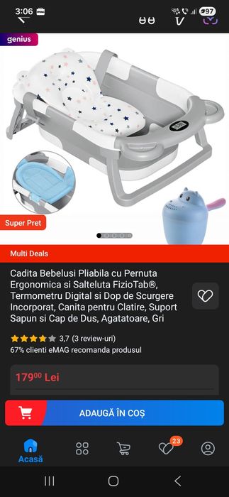 Cadita pliabila bebelus noua