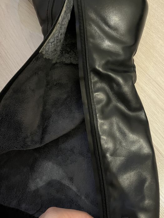 Кожанные зимные сапоги