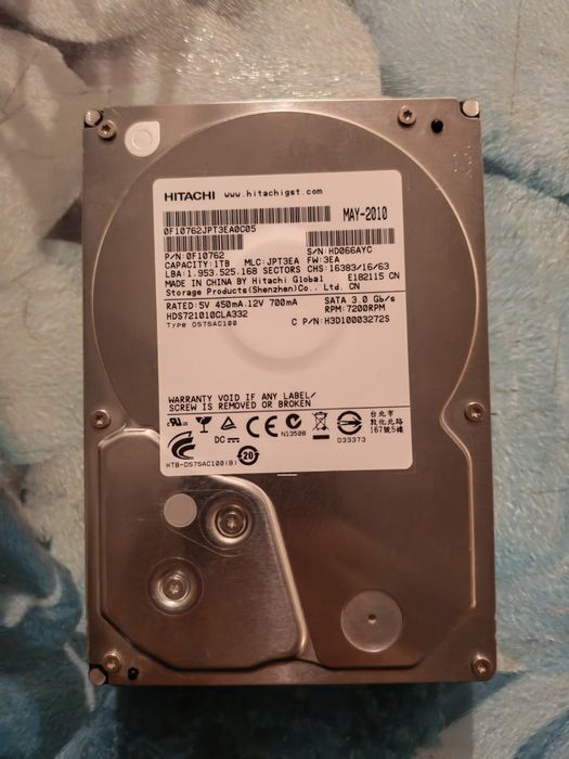 Hard Disk-uri pt Laptop și PC, HDD Hitachi 1 TB PC, HDD 250/320GB Lapt