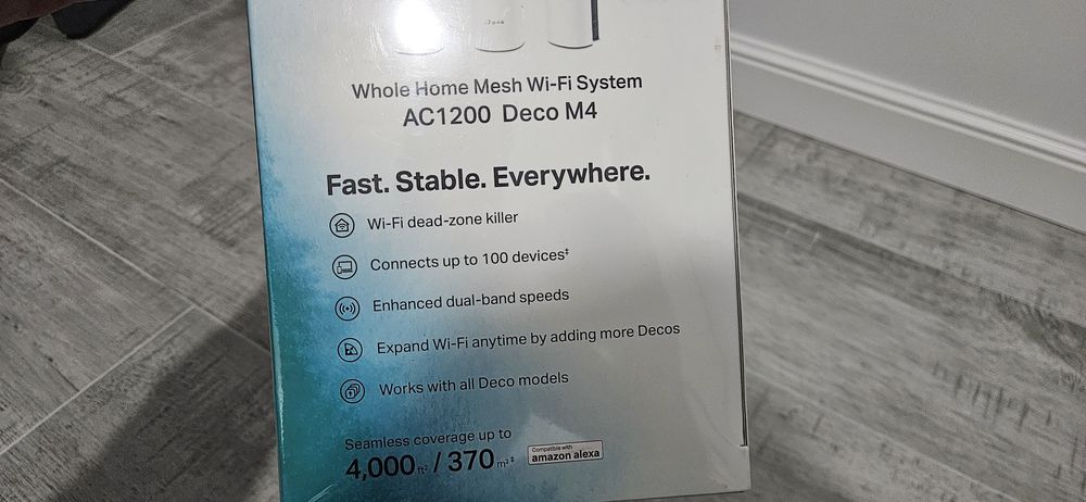 Sistem Wi-Fi Mesh TP-Link Deco M4 (3-pack) AC1200 Gigabit cu acoperire