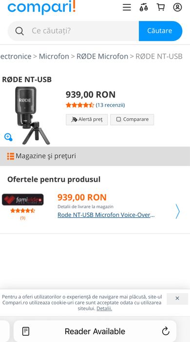 Rode NT-USB Microfon Voice-Over, sigilat, transport Inclus