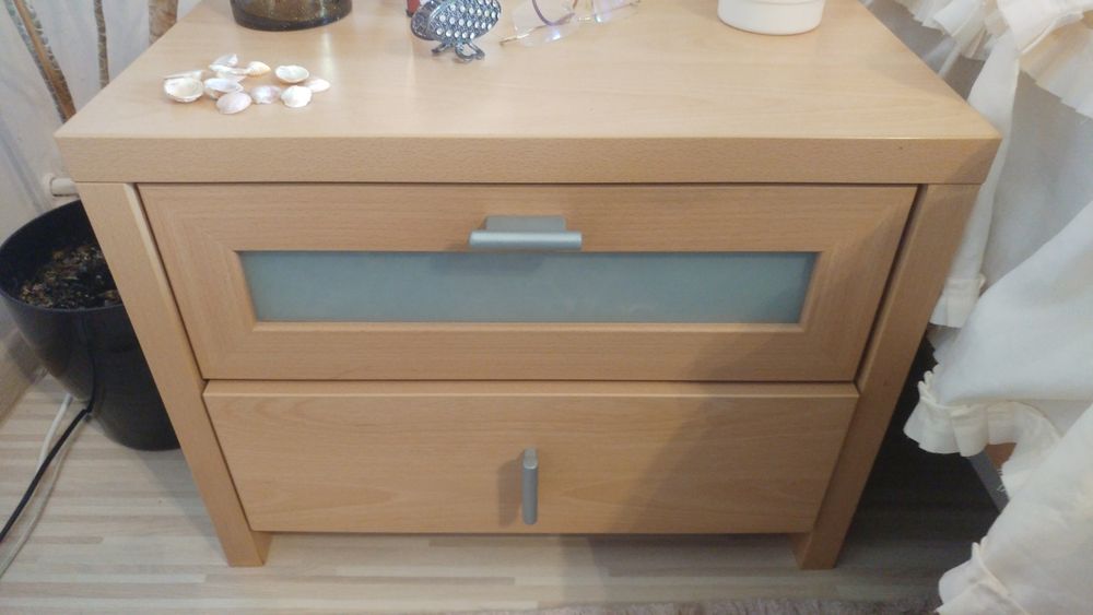 Vand dormitor complet !!! Culoare NATUR ! Pat 2 noptiere Dulap 2 uși