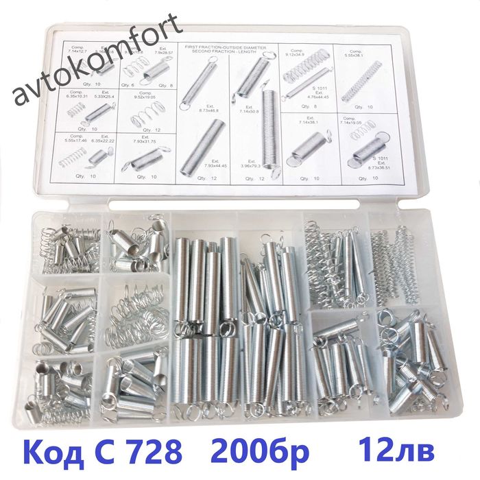 Дифтунги Гресьорки Комплект О Пръстени Пружини Шплент Гайки Клеми