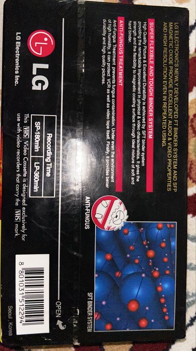 Видеокассета VHS LG SHQ E-180.