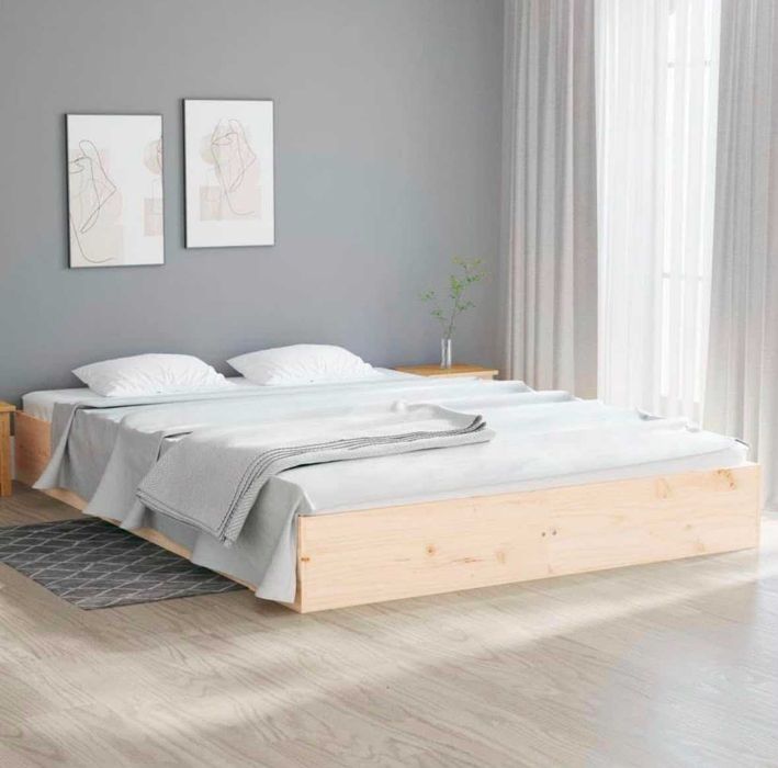 Cadru de pat fără saltea din lemn masiv 180x200 cm, VidaXL