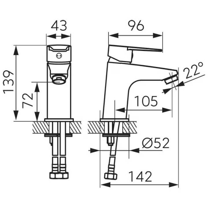 Baterie Lavoar Ferro Ritto Black Negru Hansgrohe Grohe Roca Rovere
