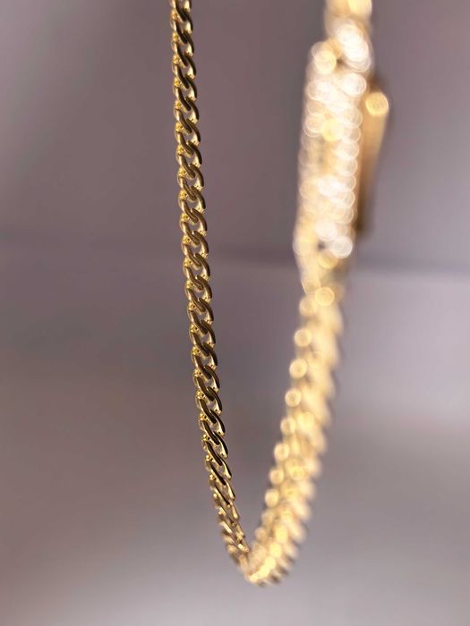 Lanț aur galben 14K model Monaco cu zale plate, 12,36 g – nou