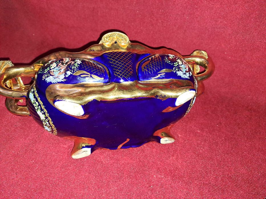 supiera centru de masa fructiera portelan manere bronz