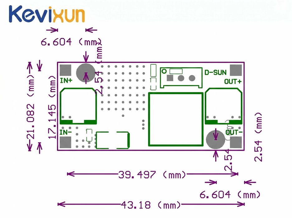 Kevixun LM2596 3A 3.2-46V DC-DC понижаващ модул конвертор, регулатор на напрежение