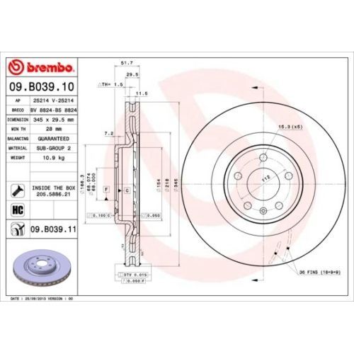 Set discuri frana Audi A4 (8k2, B8), 08.2007-12.2015, A4 Avant (8k5, B8), 11.2007-12.2015, A5 (8t3), 06.2007-01.2017, A5 Convertible (8f7), 02.2009-01.2017, A5 Sportback (8ta), 07.2007-01.2017, Q5 (8rb), 1
