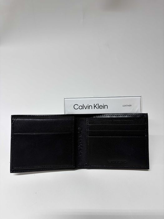 Portofel Calvin Klein din piele naturală, negru, cu cutie