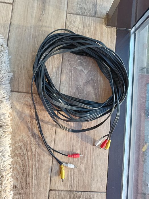 Аудио-видео кабель 3RCA (Тюльпаны) длинный, 18м