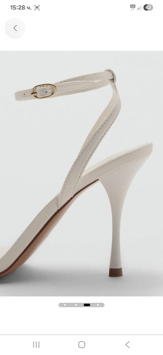 Сандали от еко кожа с ток Mango