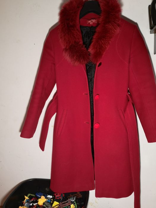 Palton rosu lana 80%