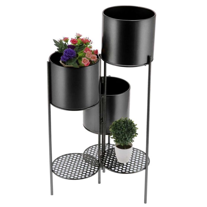 Намален! Цветарник от ковано желязо - 3-степенна стълба Рафт за саксии