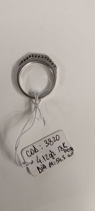 Inel damă cu diamante Aur 18k Gr 4,12 ct.0,12 M 54-55