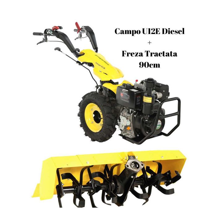 Multifunctional Campo U12E - 12CP, Diesel + Freza Tractata 90 cm