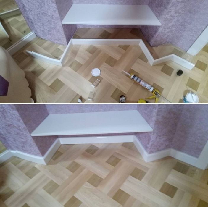 Установка плинтуса укладка ламинат молдинг