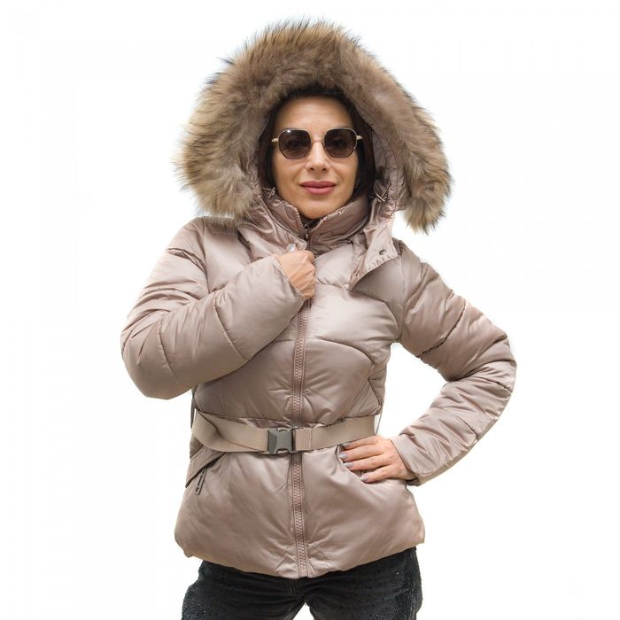 Дамско зимно яке с качулка - L