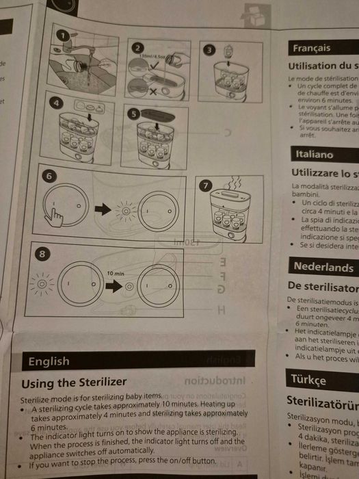 Sterilizator de biberoane Philips Avent SCF291