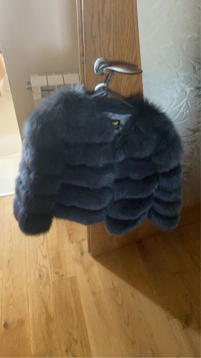 Сиво палто от лисица