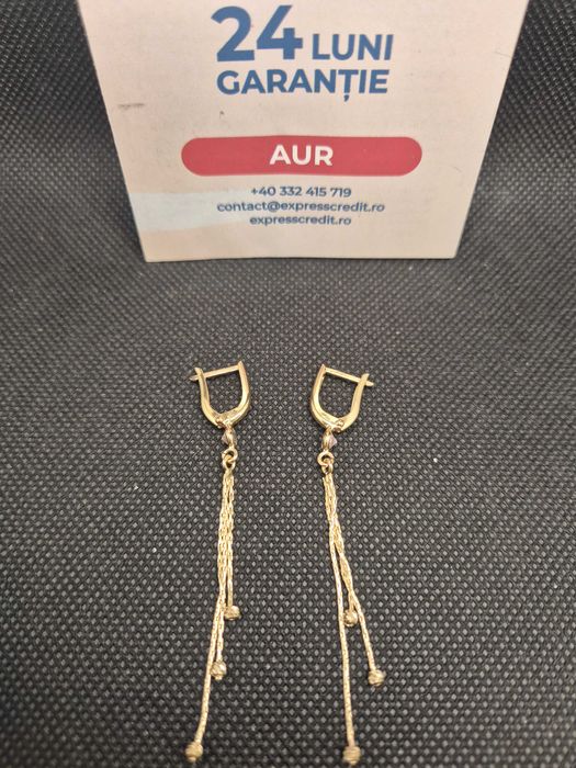 Cercei aur 14K 3.17g (50190.3 Ag11 piata Nicolina) mGarantie 2 ani!