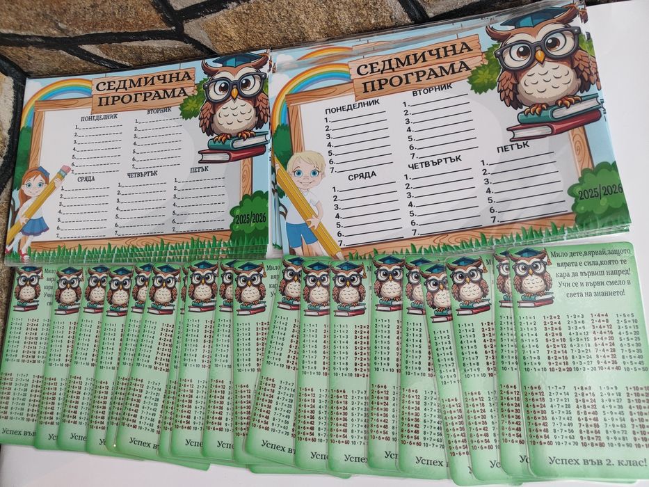 Ламинирана таблица за умножение и азбука