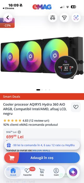 Aqirys Hydra 360 Aio White nou!! Garantie !