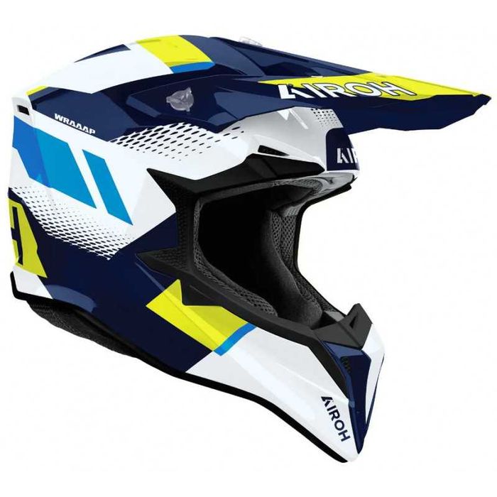 Мотокрос каска AIROH WRAAAP VISION Yellow/Blue Gloss Размер XS,S,M,L,XL,2XL