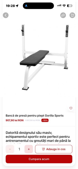 Banca piept profesionala cu suport de haltera neagra noua Germany, pret 700 lei