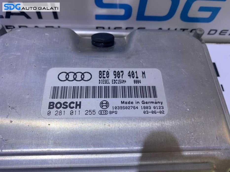 Kit Pornire ECU Calculator Motor Cip Cheie si Imobilizator Modelul cu Cutie Automata Audi A4 B6 2.5 TDI BDG 2001 - 2005 Cod 8E0907401M 8E0997401KX 0281011255