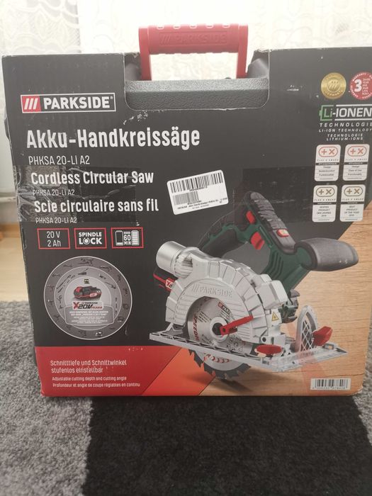 НОВ Акумулаторен Ръчен циркуляр Parkside 20v