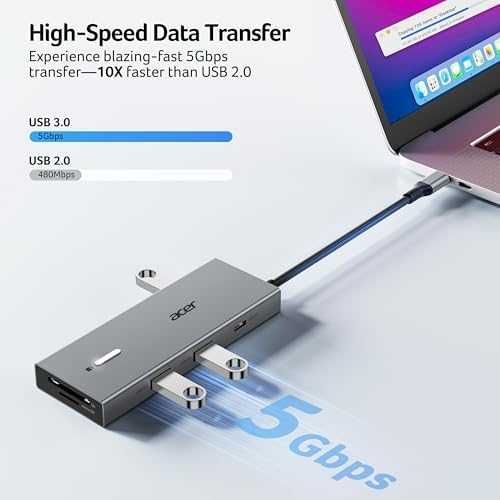 Acer USB-C докинг станция 9-в-1 с 2×HDMI 4K 100W PD