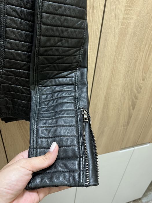 Дамско яке естествена кожа / естествен косъм