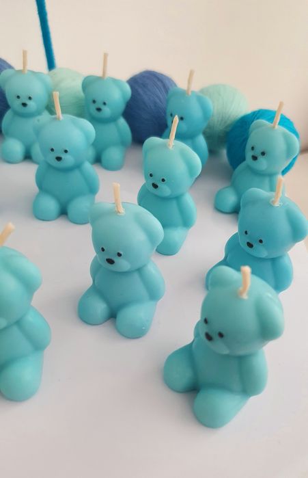 Mărturii botez - lumânare ursuleț ceară naturală de soia