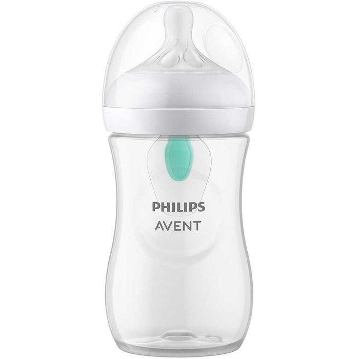 Biberon Philips Avent Natural Response SCY673/01, cu dispozitiv anticolici AirFree, 260 ml, tetina care functioneaza ca sanul mamei, cu debit 3, etc