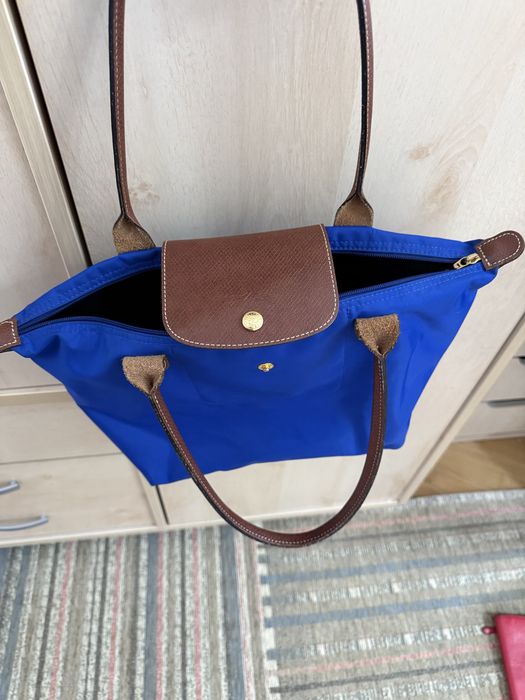 Сумка оригинал ярко синего цвета longchamp