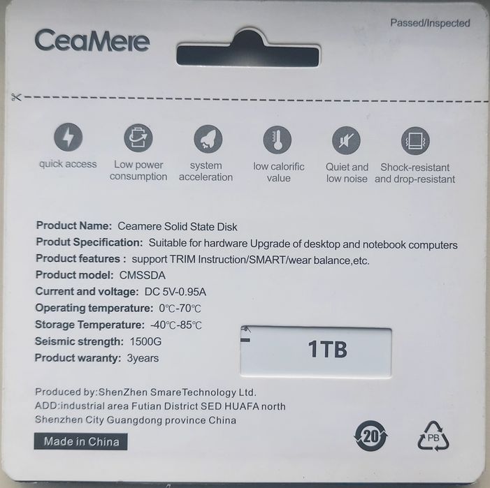 Продаётся SSD CEAMERE 1 TB  5 штук