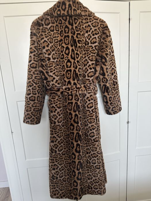 Шерстянная шуба в леопардовом окрасе