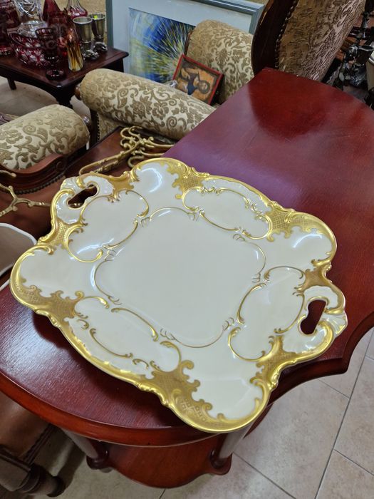 Уникат- Много стара рядка антикварно порцеланово плато Hutschenreuther