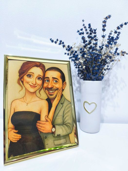 Cadou craciun caricatură in rama