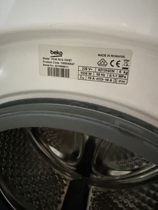 Mașină de spălat Beko Slim 6 kg SteamCure – 1000 RPM